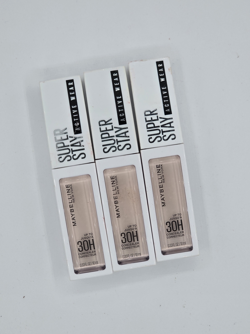 Lot of 3 Maybelline Super Stay Active Wear 30H Concealer - Shade 01